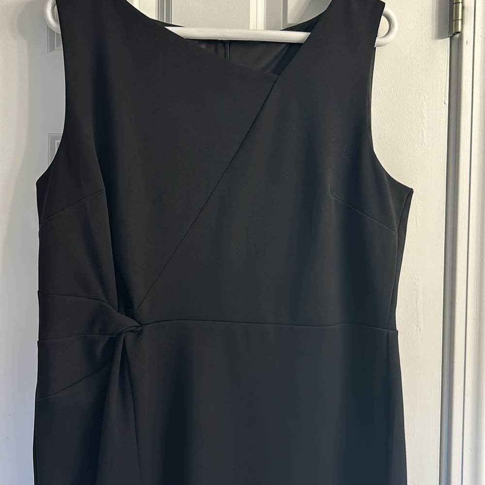 Talbots Basic Black Asymmetrical Neck Knit Dress … - image 2